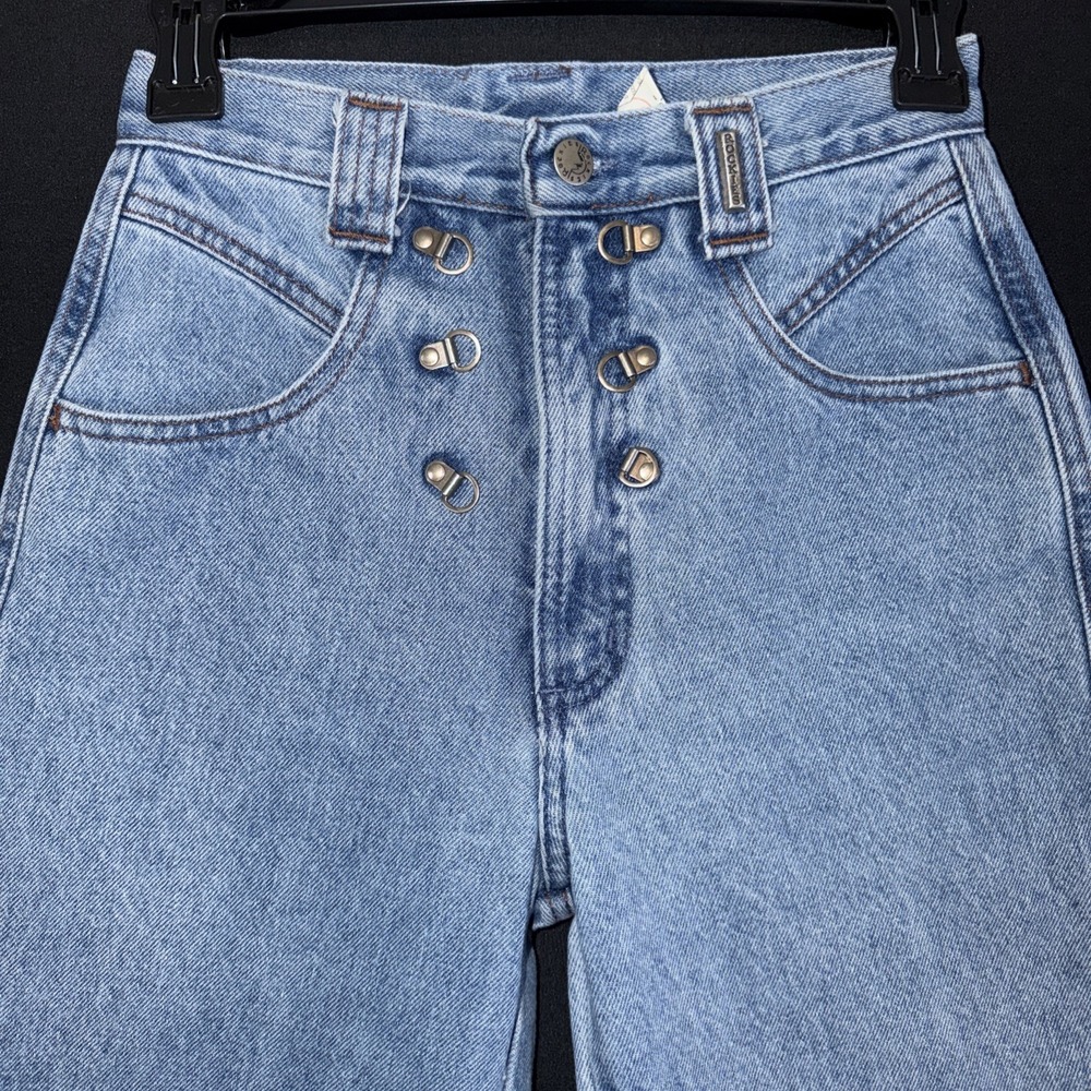Rocky Mountain Jeans Women's Size 25/1 Blue High Rise Western VTG Bling D Ring - Picture 2 of 11